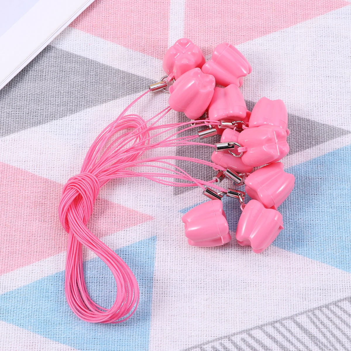 Caja de guardar dientes de bebé, organizador de dientes de leche rosa, estuche para collares, regalo Ideal para niños, almacenamiento de recuerdos de cumpleaños y Navidad, 10 Uds.