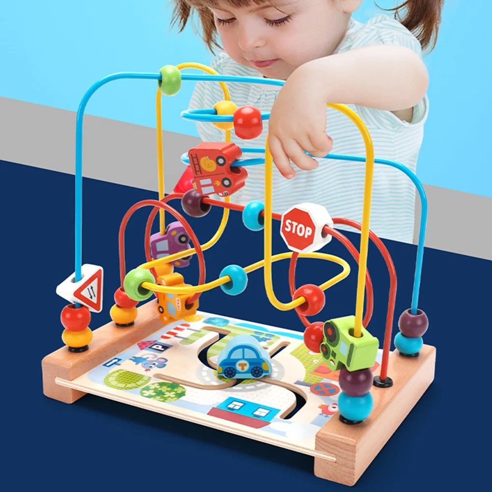 Perlenlabyrinth Aktivitätswürfel Sensorisches Spielzeug Roller Lernkreis Kinderauto für Kinder Kleinkinder Abacus Baby