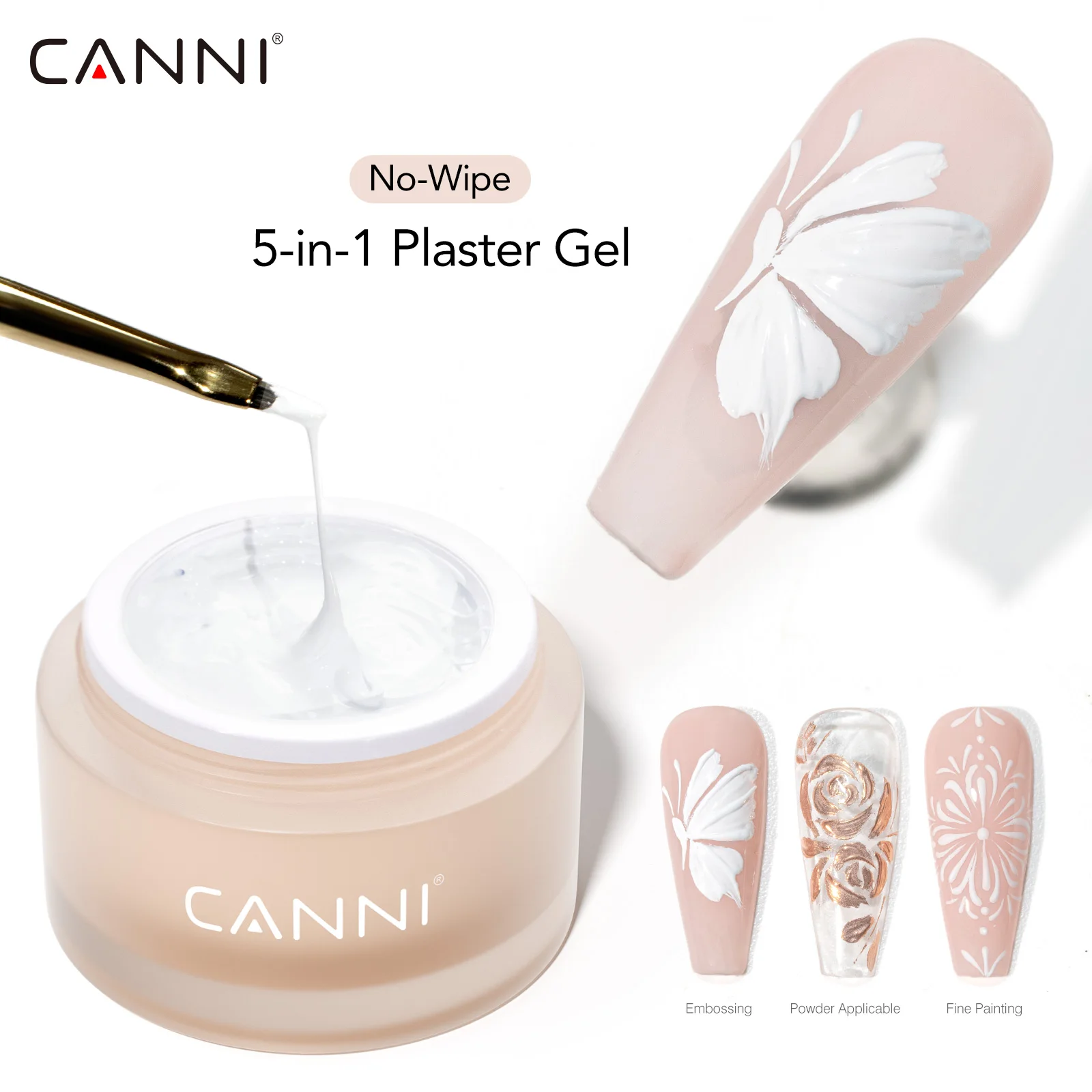 10g CANNI 3D PVC Modelliergel Perlweiß Transparent Nicht Klebend Leicht zu Formen Schnitz- und Modelliergel Abwaschbar UV LED Nagel-Maniküre – Detail 9