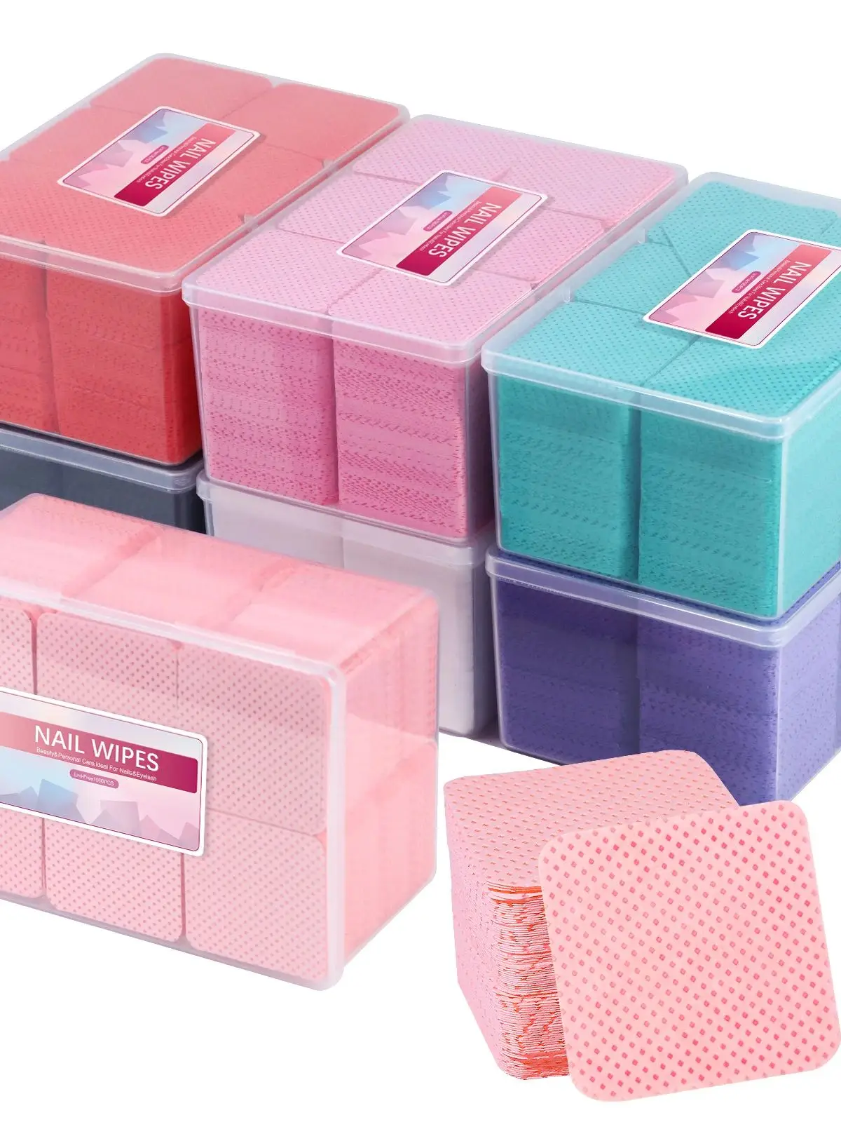 1080 Stuks Nagellak Remover Doekjes Nagel Schoonmaken Pads Servet Kleurrijke Katoenen Doekjes Papier Uv Gel Dust Cleaner Voor manicure Gereedschap - afbeelding 2