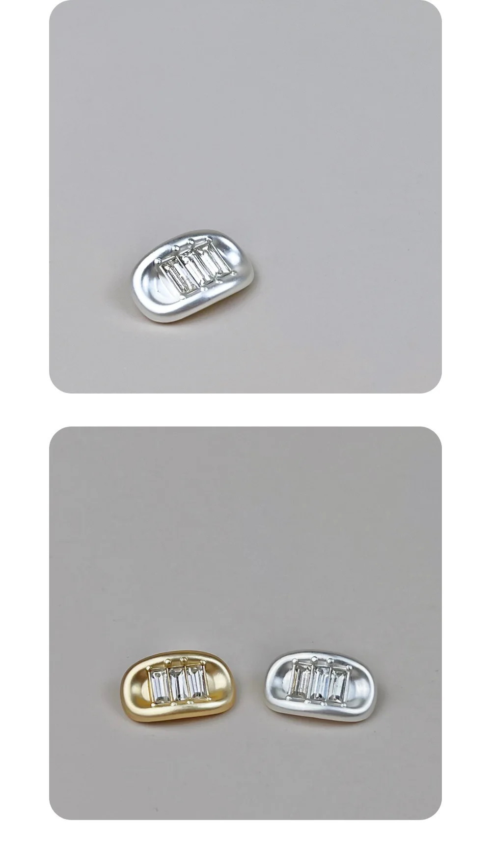 10 Stück Metallknöpfe zum Nähen, hochwertige Knöpfe für DIY-Bastelarbeiten, Kleidungszubehör, eingelegte Strass-Dekorationsknöpfe, oval, 15 mm/23 mm – Detail 7