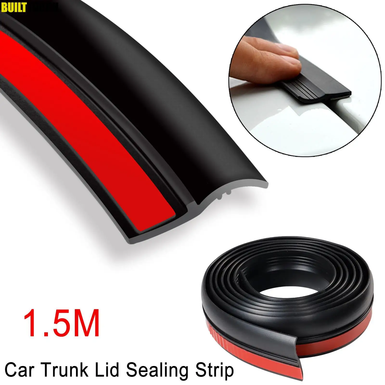 Universal Car Rubber Sealing Strip Auto Trunk Lid Gap Seal Strip Hatchback Upper Edge Trim Waterproof Dustproof Auto Accessories