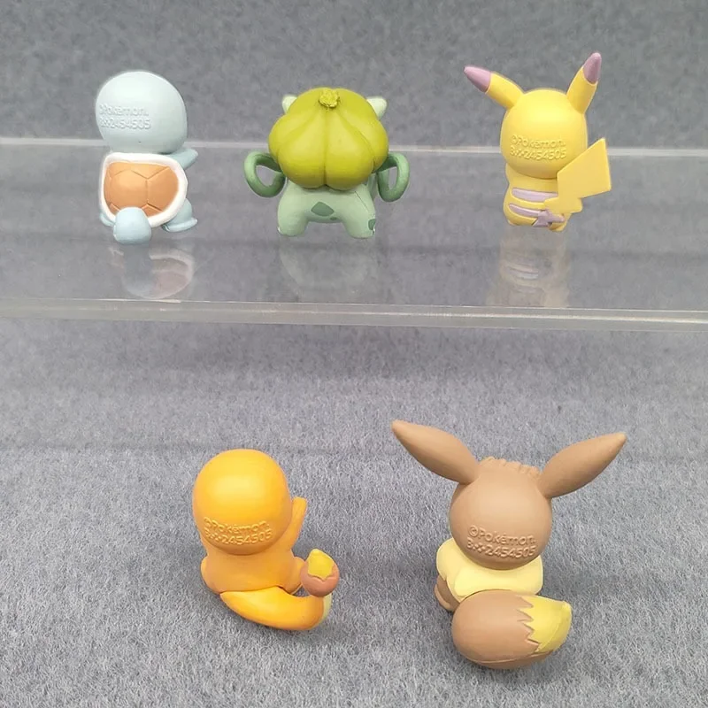 Original Genuine Pokemon Gashapon Anime Figurine Cute Pikachu Eevee Bulbasaur Action Figure Mini Model Capsule Toys Gift