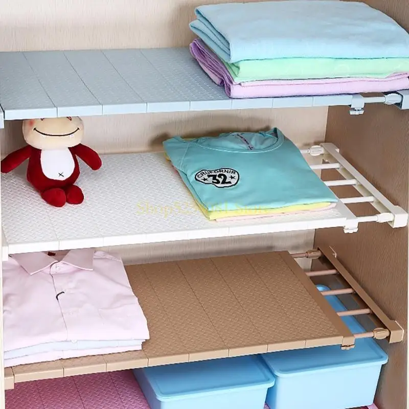 AXYC Expandable Closet Tension Shelf Storage Rack Adjustable Metal Storage Rack Cabinet Organizer DIY Divider Separator