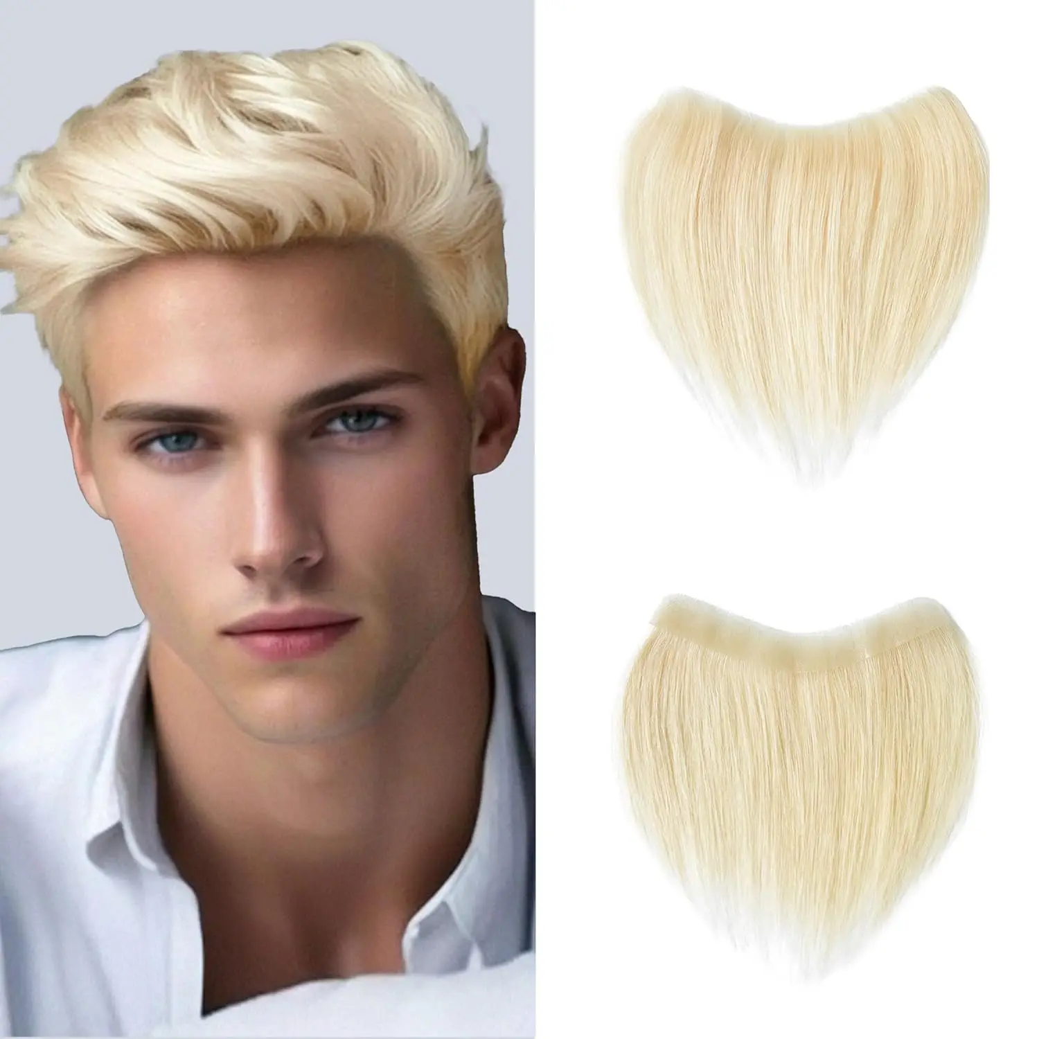 

Фронтальный парик для мужчин, прямая лента от выпадения волос в сменных париках из человеческих волос (0,78 x 6,3 дюйма, 6 дюймов, блондинка, 613 # )