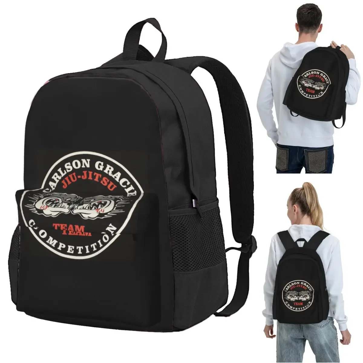 Carlson Gracie Jiu Jitsu Team Backpack Student BookBag Children School Bag Laptop Shoulder Bags for Men Women
