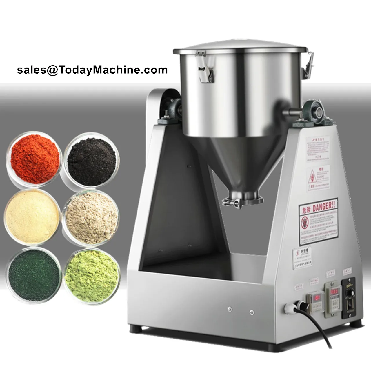 เครื่องผสมแบบดรัมทรงกรวยคู่สำหรับผงเคมีและเครื่องสำอาง