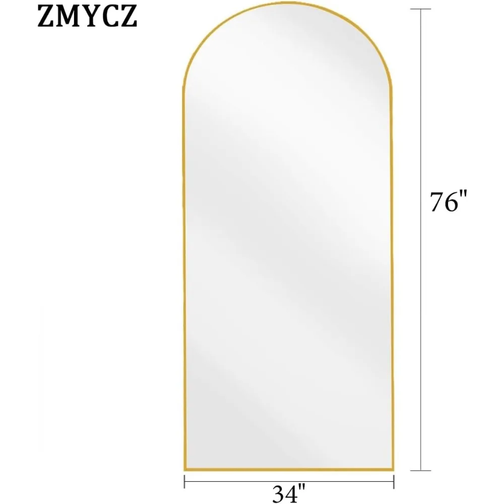 76"x34" Arch Full Length Mirror,Wall Mounted,Gold Arched-Top with Aluminum Frame for Bedroom a living room