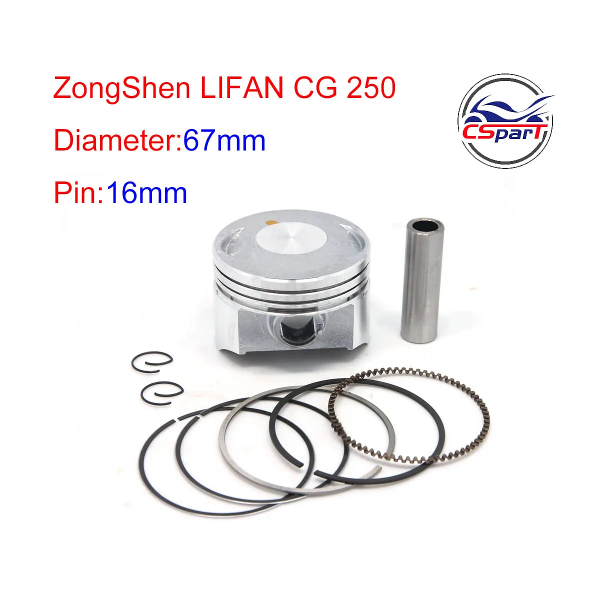 CG250 67mm 16mm Lifan  Zongshen Loncin CG 250CC  250 piston ring Gasket water cooled ATV Quad Dirt Bike Motorcycle