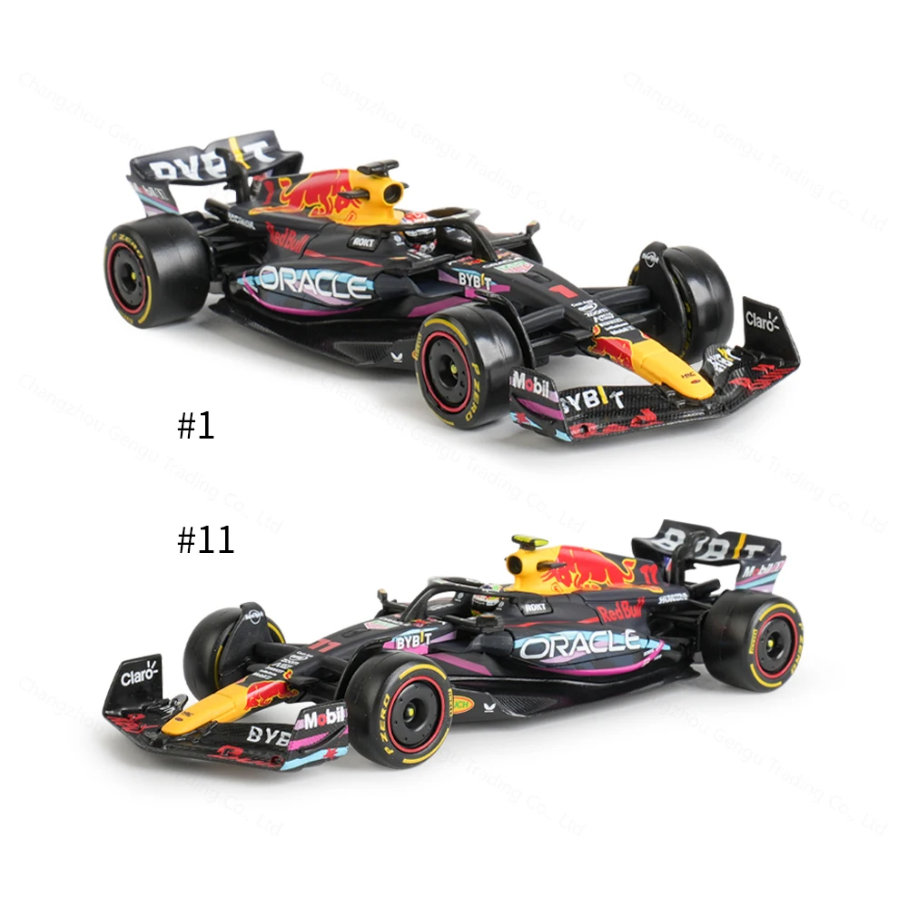 Bburago 1:43 Red Bull 2023 Miami F1 Racing RB19 Die Cast Vehicles Model Formula Racing Car Toys Acrylic Box