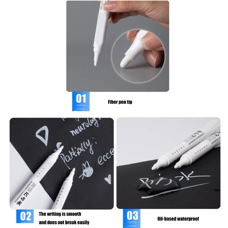 Juego 10 unidades rotuladores pintura blancos a base aceite, rotuladores permanentes, papelería, suministros para