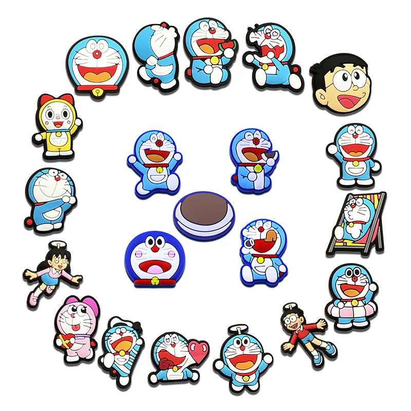 

1-21PCS MINISO Cartoon Doraemon Shoe Charms Cute PVC Shoe & Wrist Strap Accessories for Anime enthusiasts Kids Friendship Gift