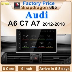 STWEI Qualcomm 8G 128G Android13 9inch Carplay AUTO For AUDI 2012-2018 Year A6 A7 C7 Car Video Navi Players GPS  Smart Screen