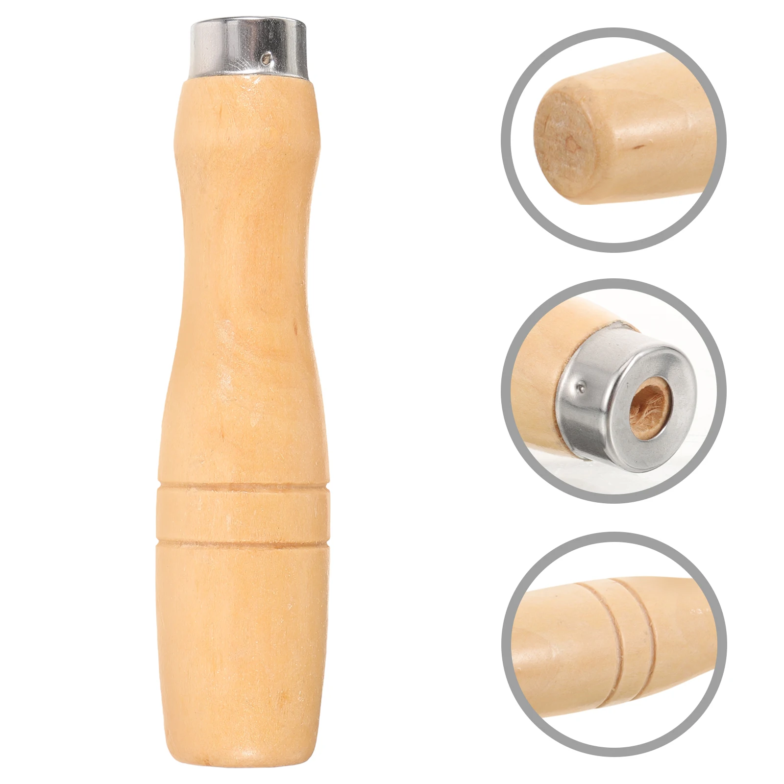 

10pcs Wooden Handle for File Ergonomic Grip Metal Sleeve Multi Tool Compatible Hand Tools for Wood Rasp Drills