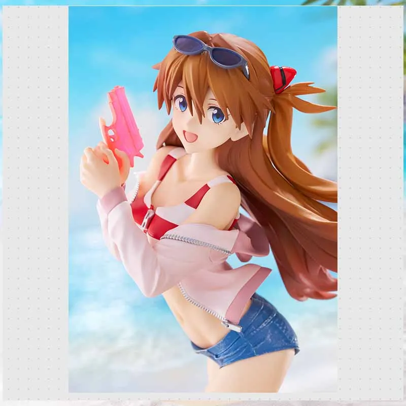 Gsc original pop up desfile praia rainha anime figura asuka shikinami langley l tamanho figura de ação brinquedos para meninos/meninas presente