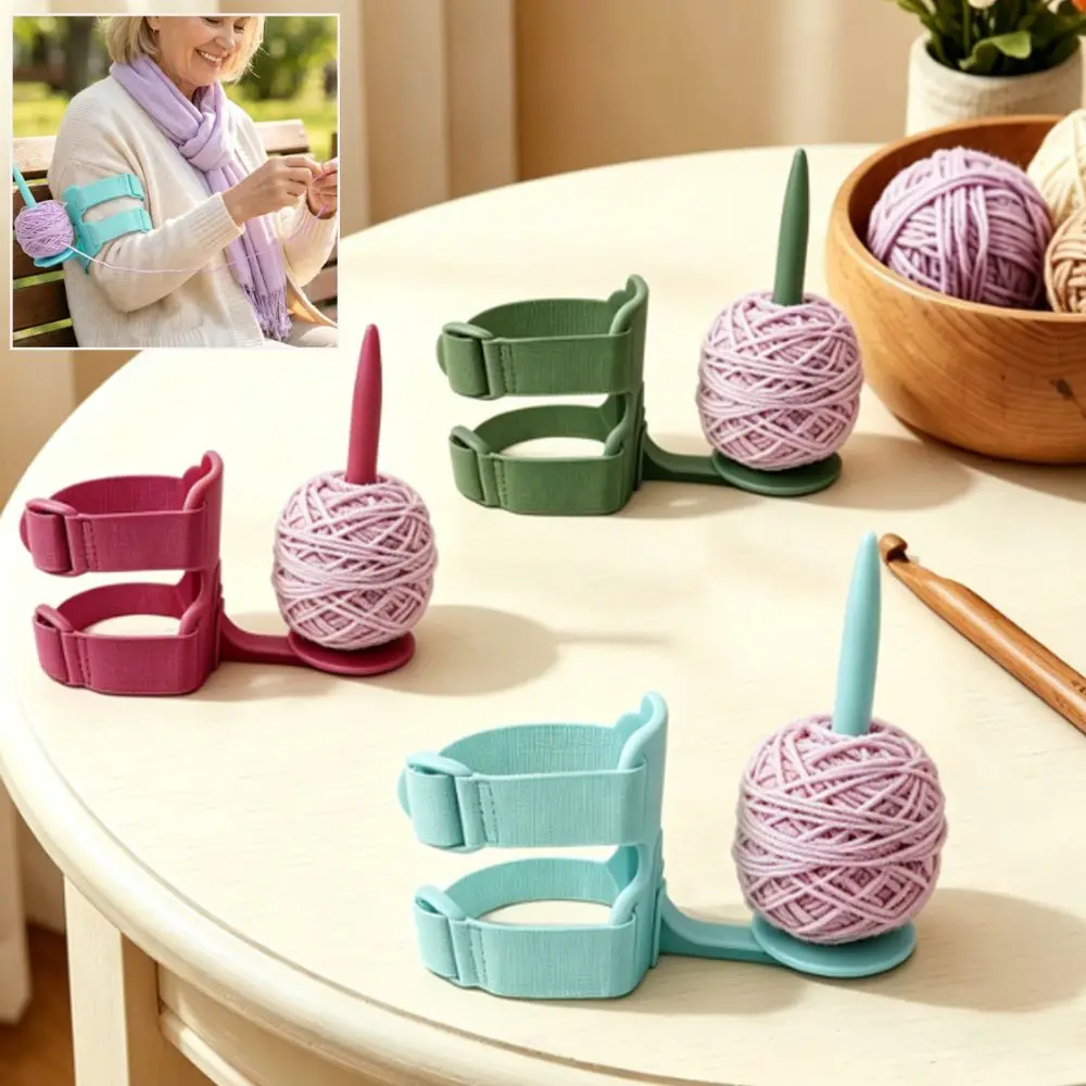 New Plastic Yarn Holder Adjustable Straps Rotating Spindle Arm Yarn Holder Stable Base Lightweight Yarn Dispenser