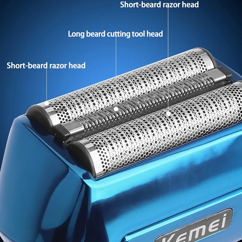 ماكينة قص الشعر الاحترافية من Kemei، ماكينة تشذيب الشعر اللاسلكية القابلة لإعادة الشحن، ماكينة حلاقة كهربائية لقص الشعر للرجال