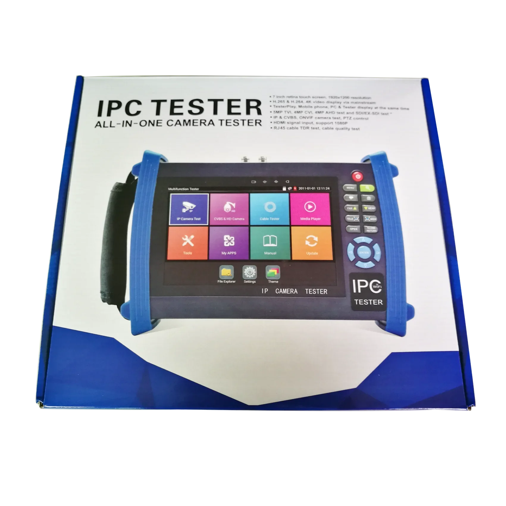 2025/2020 متعدد الوظائف 5 في 1 IPC/CVBS/CVI/TVI/AHD جهاز اختبار كاميرا CCTV مع شاشة لمس 7 بوصة