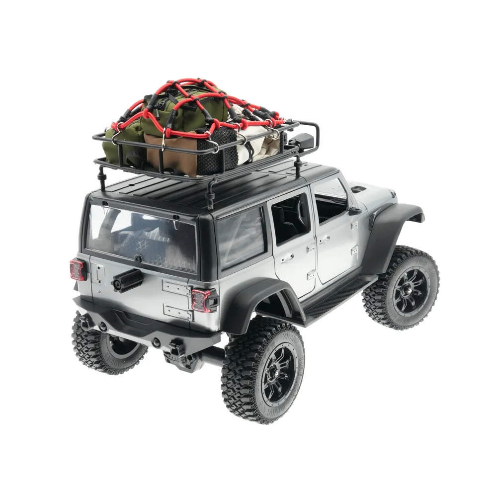 Zestaw bagażnika dachowego z siatką, torbą do przechowywania i oświetleniem do modeli MN D90 MN99S MN86 MN128 MN168 1/12 RC Crawler Car