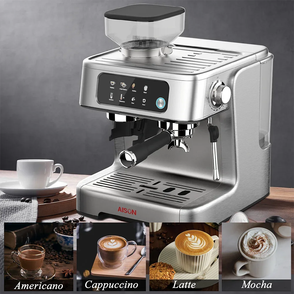 Thuis Draagbare Espressomachine Semi-Automatische Cafémachine Cappuccino Met Digitale Knop