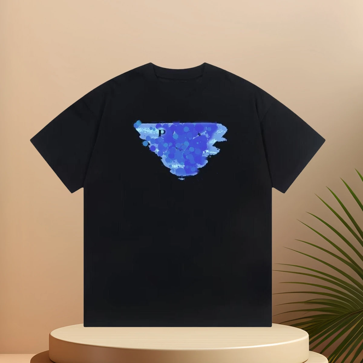 

Summer Versatile New Triangle T-shirt Letter Printing Round Neck Short Sleeve Men's and Women's Pure Cotton Loose