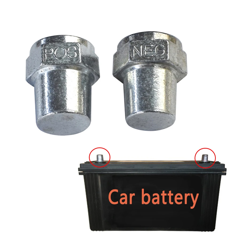 

2pcs Car Alloy Positive Negative Battery Top Post Terminal Adapter Converter Connector