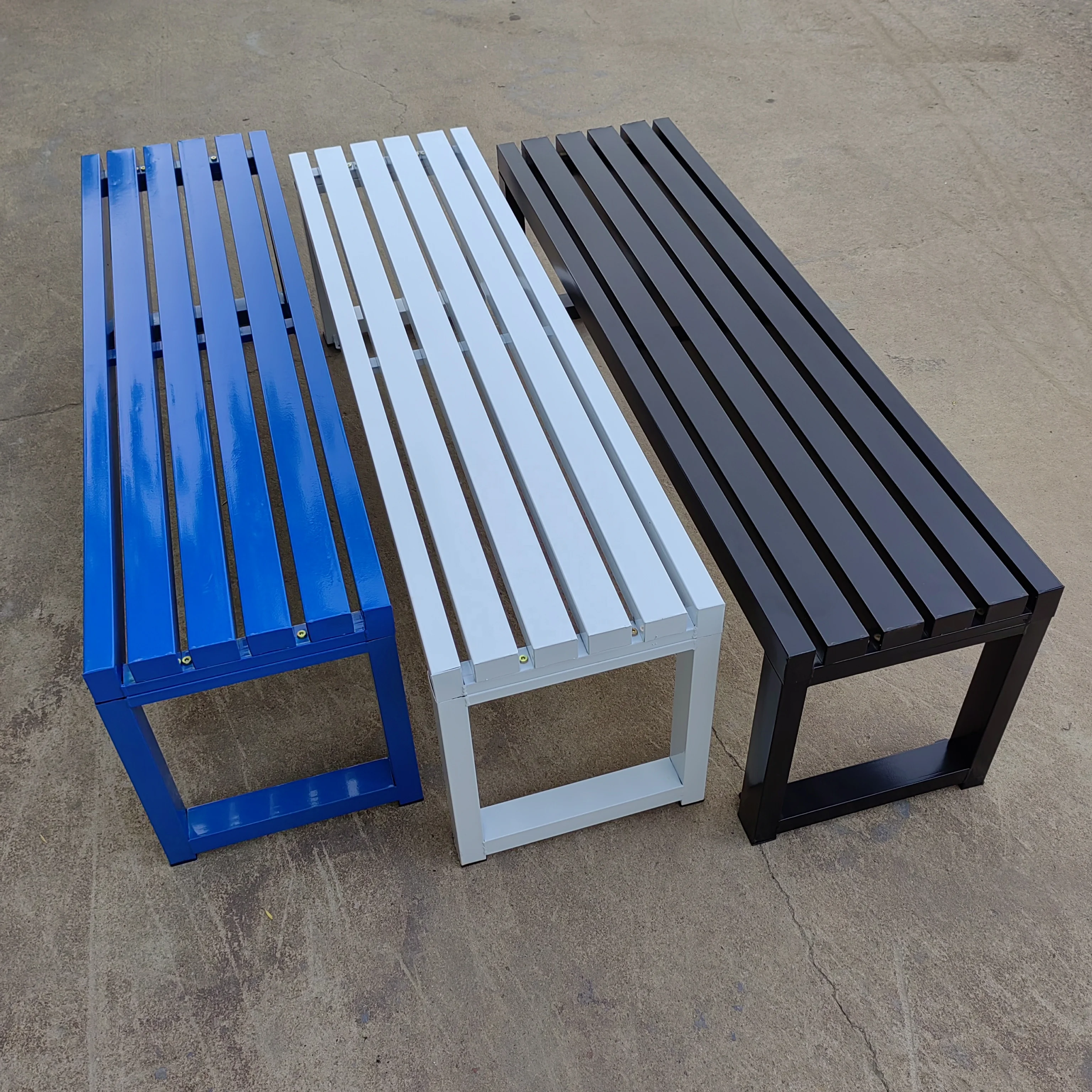 Fully Galvanized Steel Park Chair Outdoor Bench Shopping Center Rest Bench Terrace Waterproof Park Rest Bench