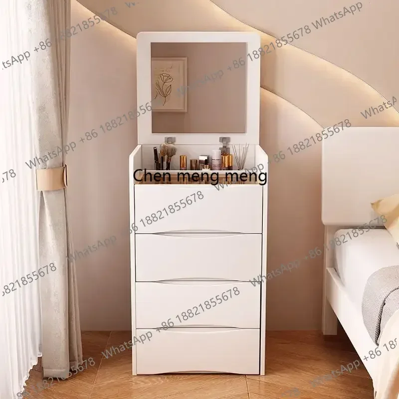 

Box Girl Glass Dresser Eithe Drawers Storage Living Room Makeup Dressing Table Mirror White Small Comoda Pra Quarto Furniture