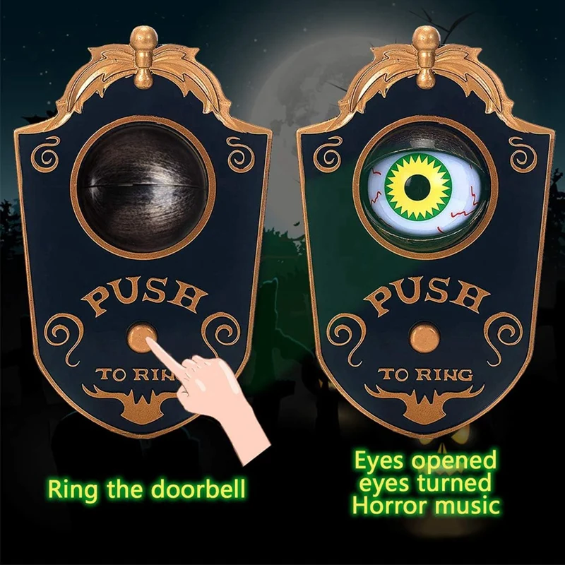 Doorbell, Halloween Doorbell Horrible Single Eyeball Luminous Hanging Door Bell Halloween Party Prop Decoration