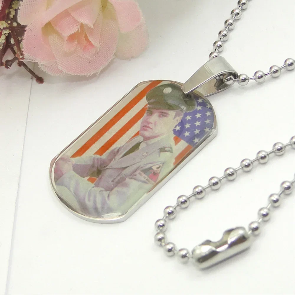 Stainless Steel USA Flag Photo Tag Pendant Necklace Men Women Waterproof Hangings Jewelry Memorial Gfit Wholesale Drop Shipping