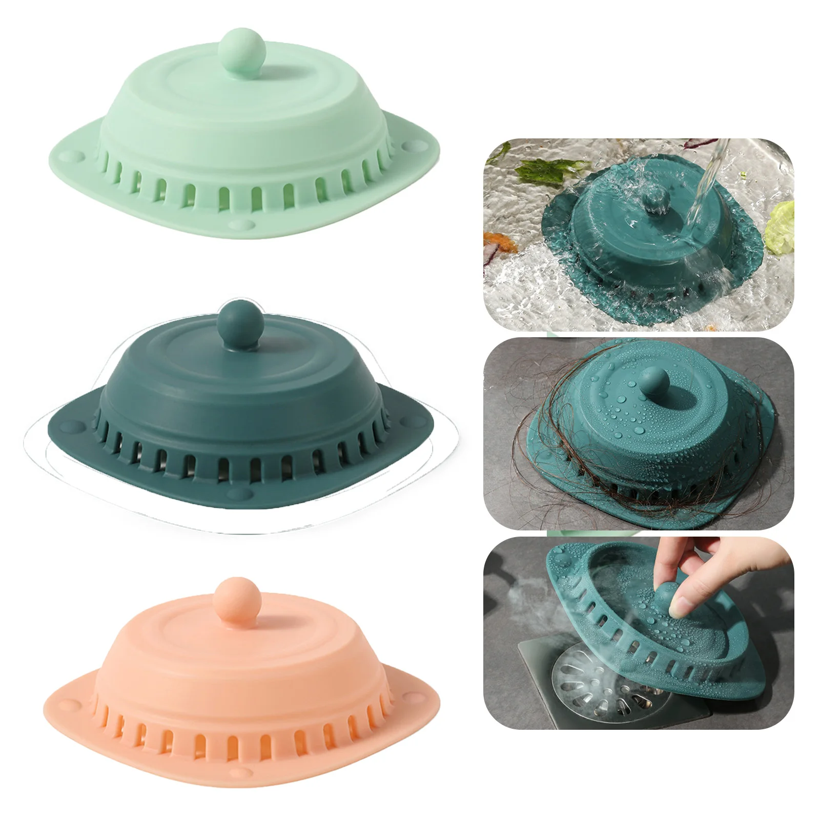 

Silicone Bathroom Shower Hair Filter Kitchen Plug Sink Bathroom Accessories Laundry Sink Drain Stopper Shower Drain Covers