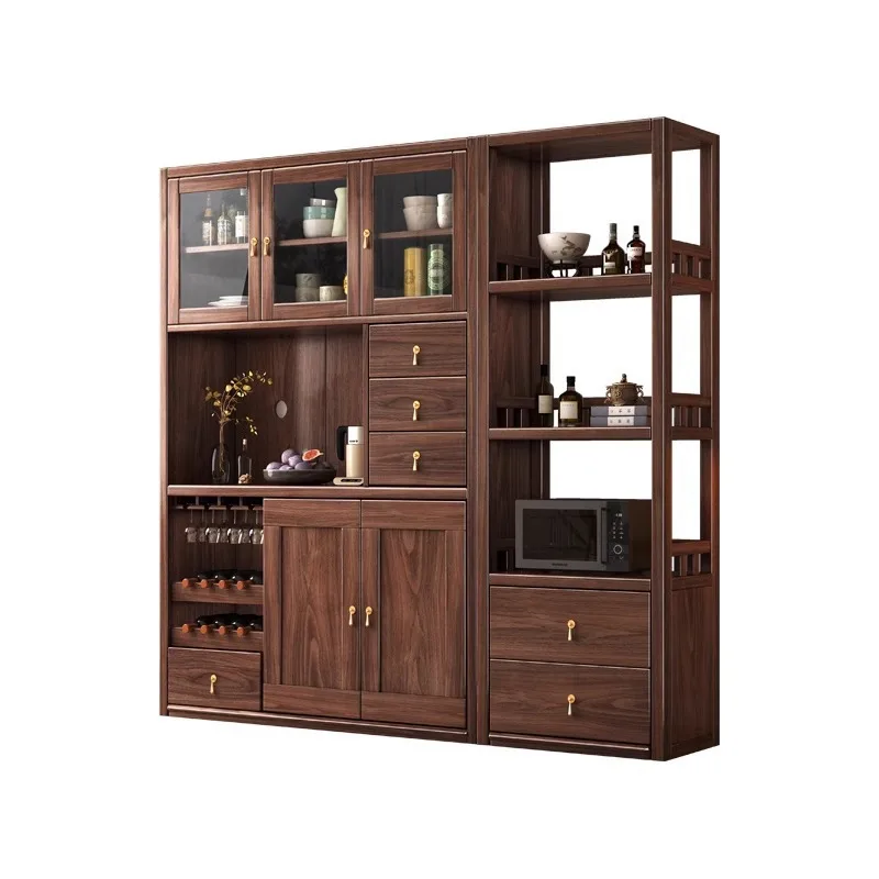 

New Chinese black walnut furniture, solid wood wine cabinet