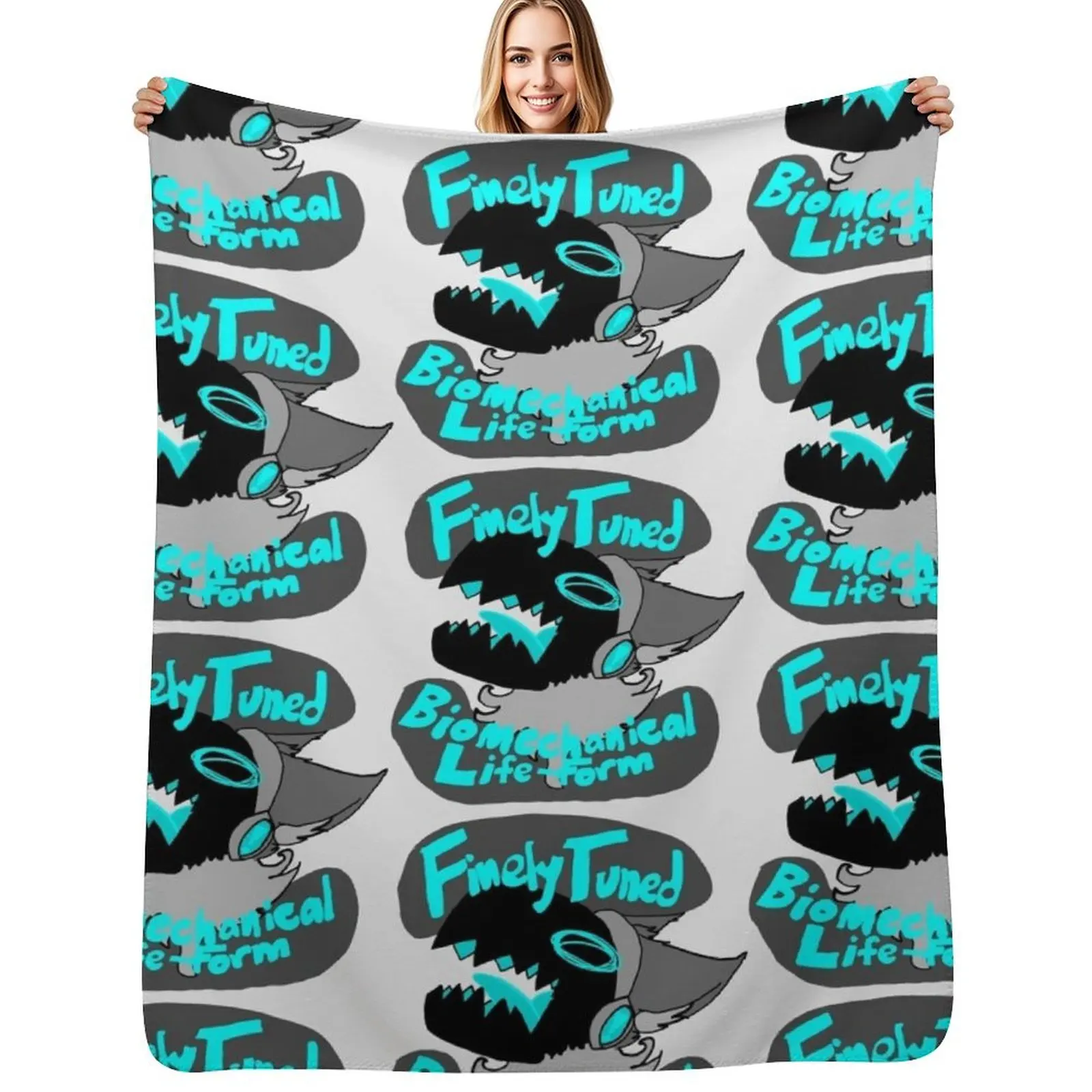 

Finely Tuned Biomechanical Lifeform - Protogen Throw Blanket Soft Sherpa Fleece Warm Blanket for Winter