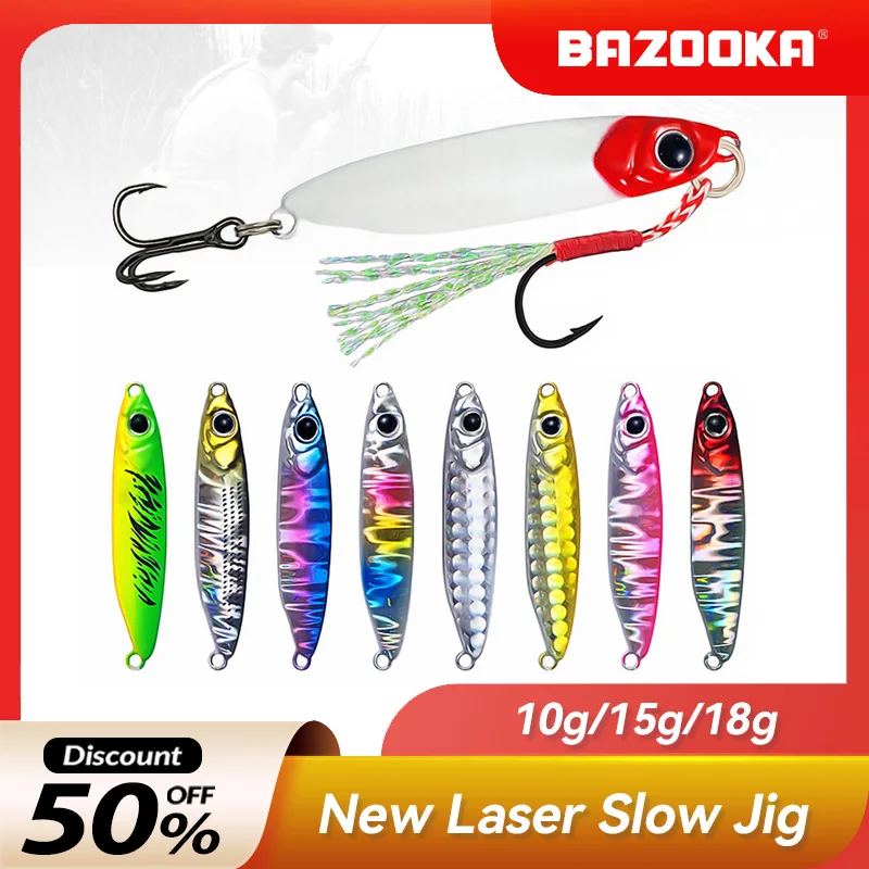 

Bazooka Slow Jig Metal Fishing Lure Lead Spoon Trolling Jigging Hard Sinking Artificial Saltwater Boat Ice Bass Pike Winter Bait