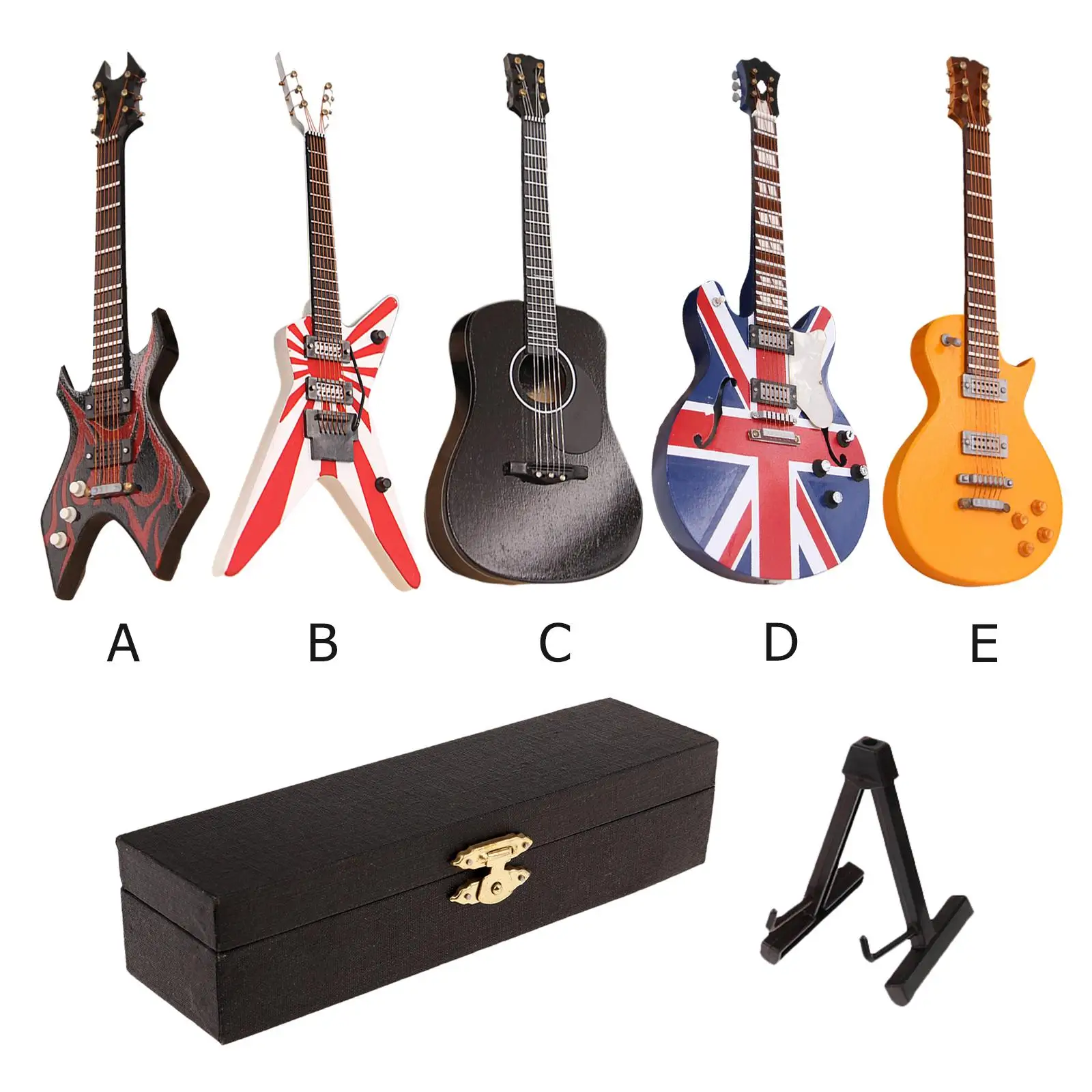 Simulation Electric Guitar Model 1:6 Musical Instruments Toys Mini Decor