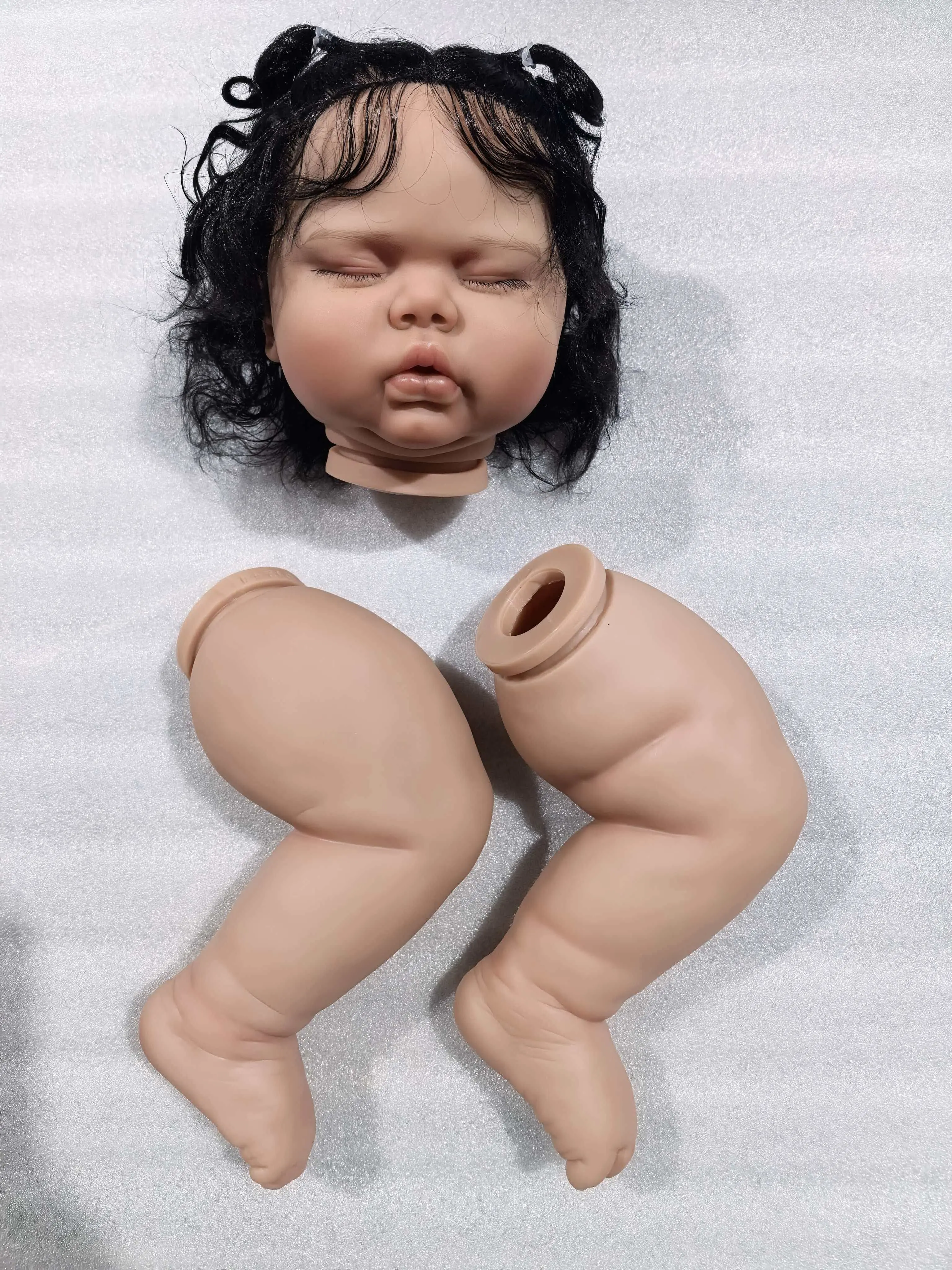 NPK 24inch Pickle in Dark Skin Already Painted Doll kit Unfinished Doll parts with Hand Rooted Hair