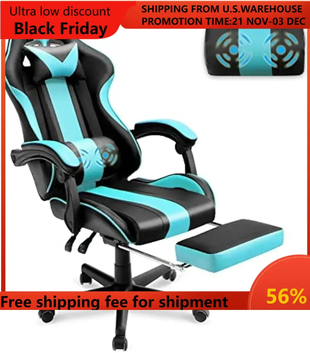 

Blue Gaming Chair with Footrest, Ergonomic Gamer Chair,Office Computer Gaming Chairs,E-Sports Racing Game Chair