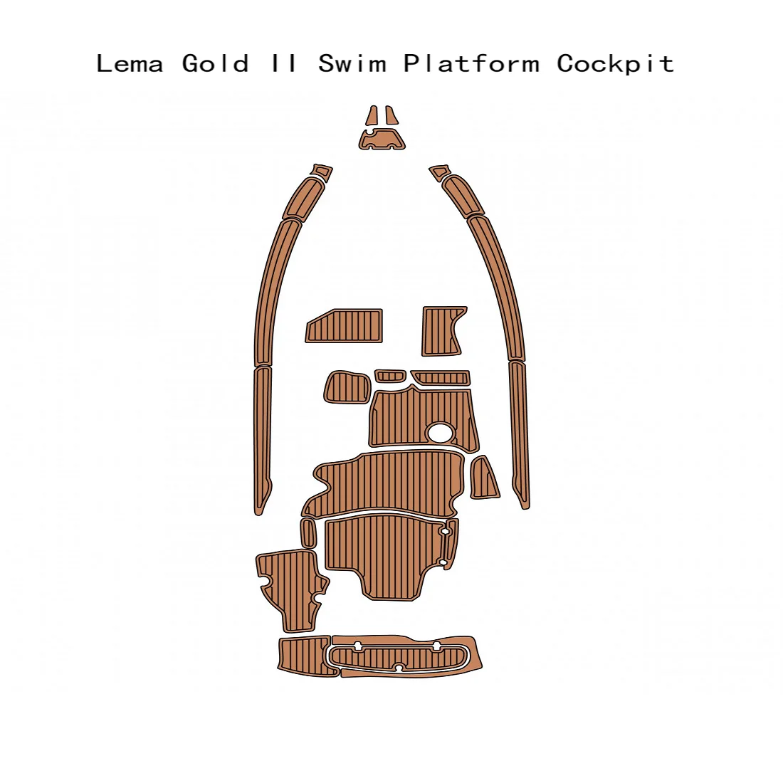 

Lema Gold II Swim Platform Cockpit Boat EVA Faux Teak Deck Floor Pad