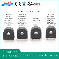 PCB Mount Mini Current Transformer 1A 0.5mA 1mA 5A 2.5mA 50A 25mA 0~60A DL-CT502D 505D 525D 602D 4 Pins Precision CT Coil AC