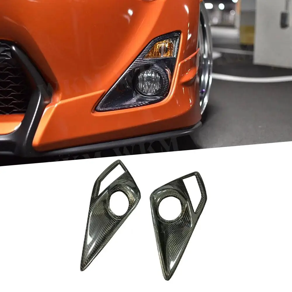 

2PCS/set Carbon Fiber Front Bumper Fog Lamp Vent Decoration for Toyota GT86 2012-2015 Car Styling FRP