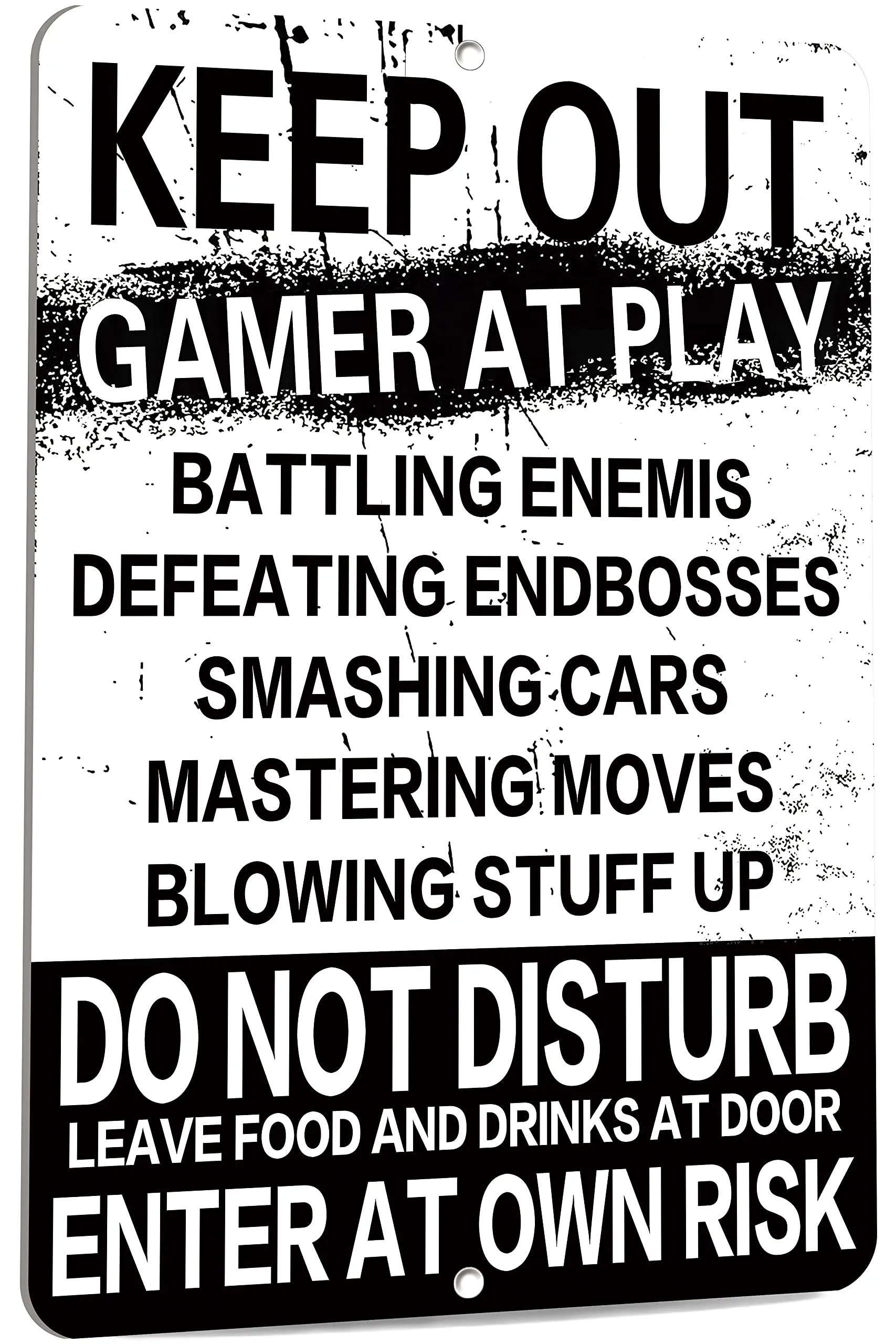 Skyocean Keep Out Gamer at Play Enter at Own Risk Funny Novelty Tin Sign Aluminum Wall Decor Sign 12 x 8 inches