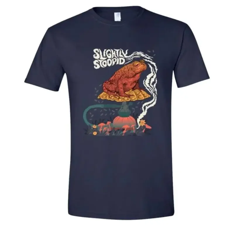Authentic SLIGHTLY STOOPID Smoking Toad Slim Fit T Shirt Navy S 2XL NEW