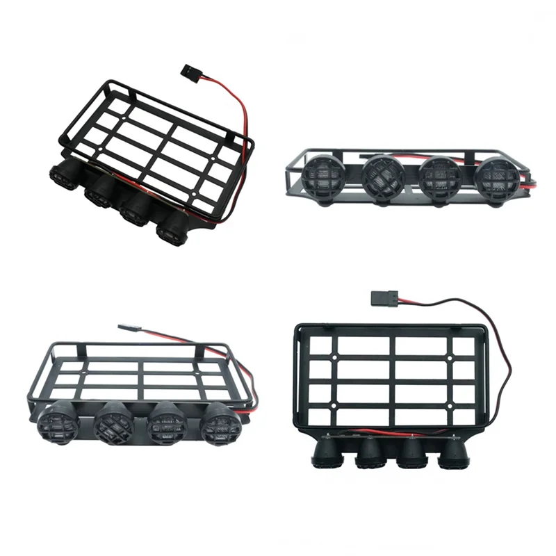 Remote Control Crawler Luggage Carriers For 1/12 MN82 Rc Car Upgrade Accessories Round Lamp