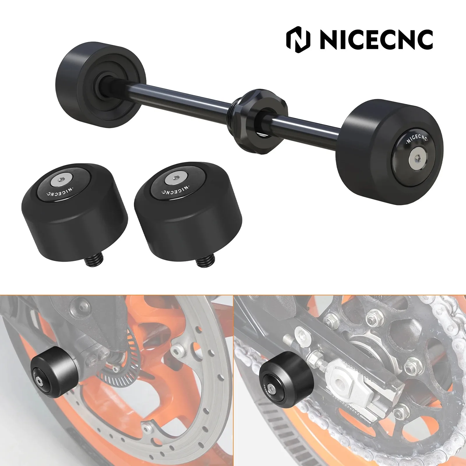 

For 2024 2025 KTM 390 Duke 250 Duke Front/Rear Wheel Fork Axle Sliders Crash Protectors for KTM RC390 RC 390 2022-2024