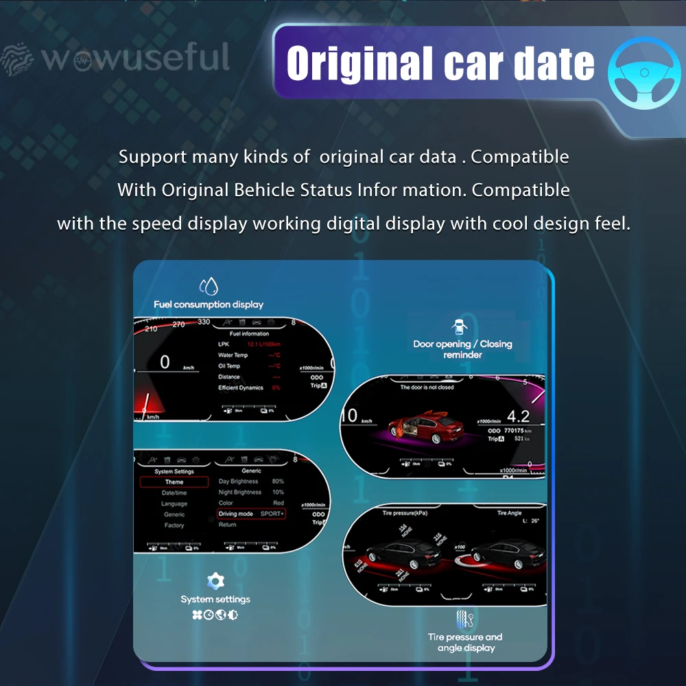 Auto-LCD-Armaturenbrett-Panel für BMW 1er E81 E82 E87 E88 2006–2015 Jahre digitales Cluster-Instrumentenanzeige, Tachometer – Detail 13