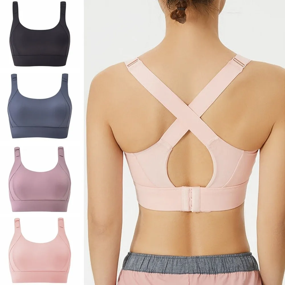

Fashionable Fixed Pad Sports Bra Beauty Back Adjust Yoga Underwear Shockproof Comfortable Training Fitness Bra Running