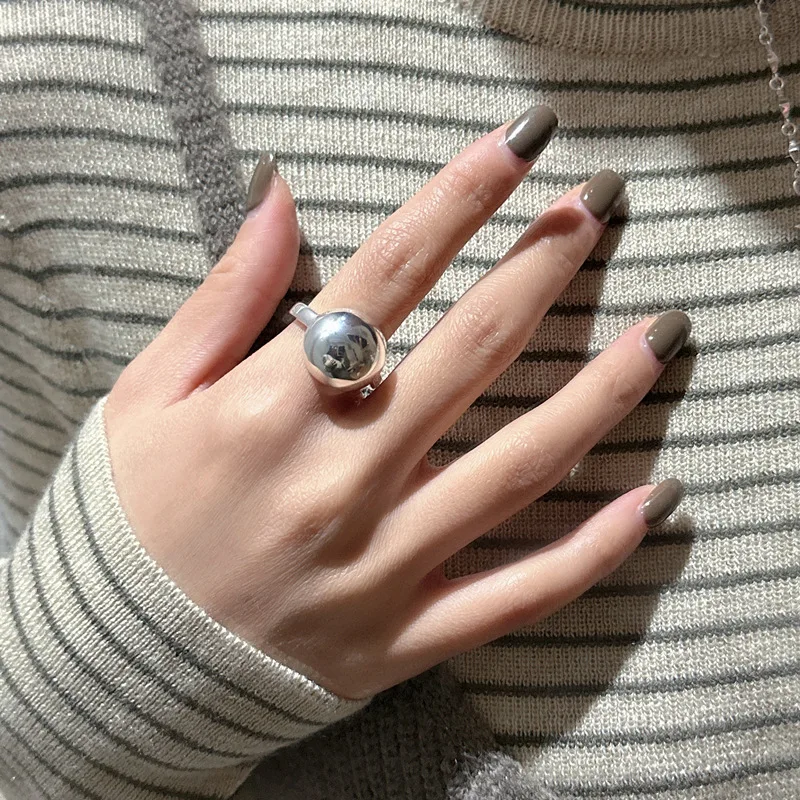 

Оптовая продажа, простое индивидуальное кольцо из стерлингового серебра 925 пробы, корейская версия, гладкая матовая текстура тяжелой промышленности для свадебных подарков