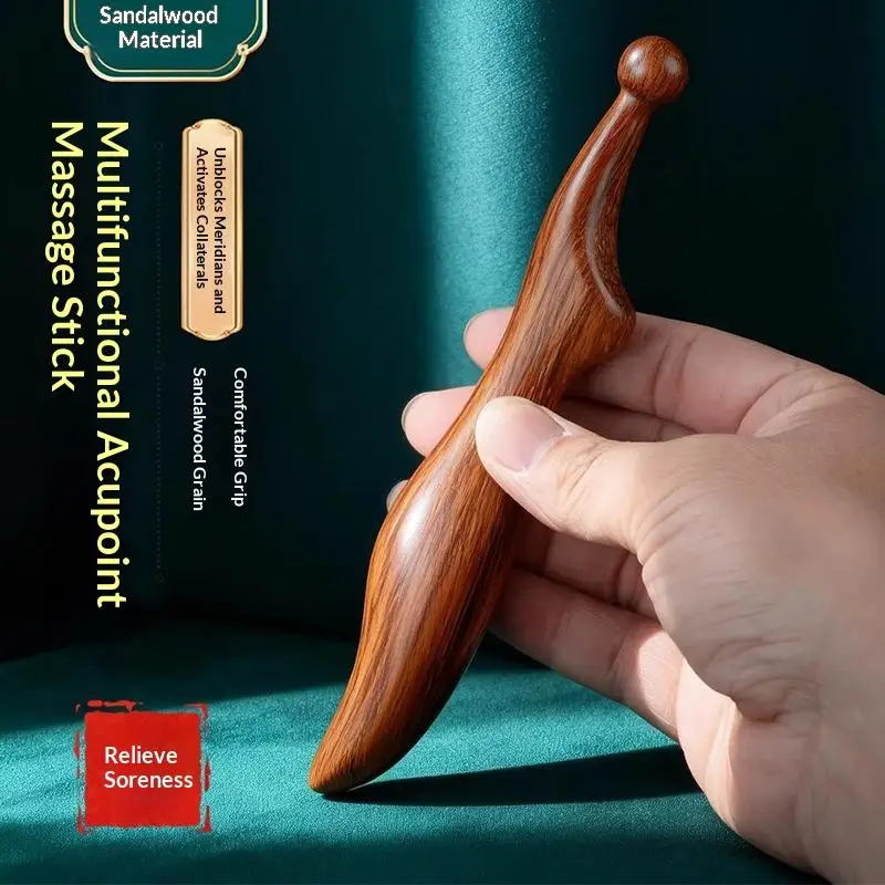 

Инструмент для акупрессуры: массажная палочка из сандалового дерева для меридианного массажа, расслабления мышц, массажа стоп, скребок Гуаша для самомассажа