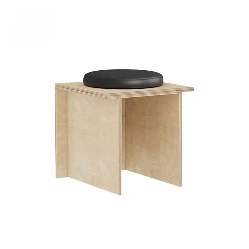Modern Solid Wood Square Stool High Quality Leisure Seat for Living Room Home Use Durable Contemporary Design Furniture