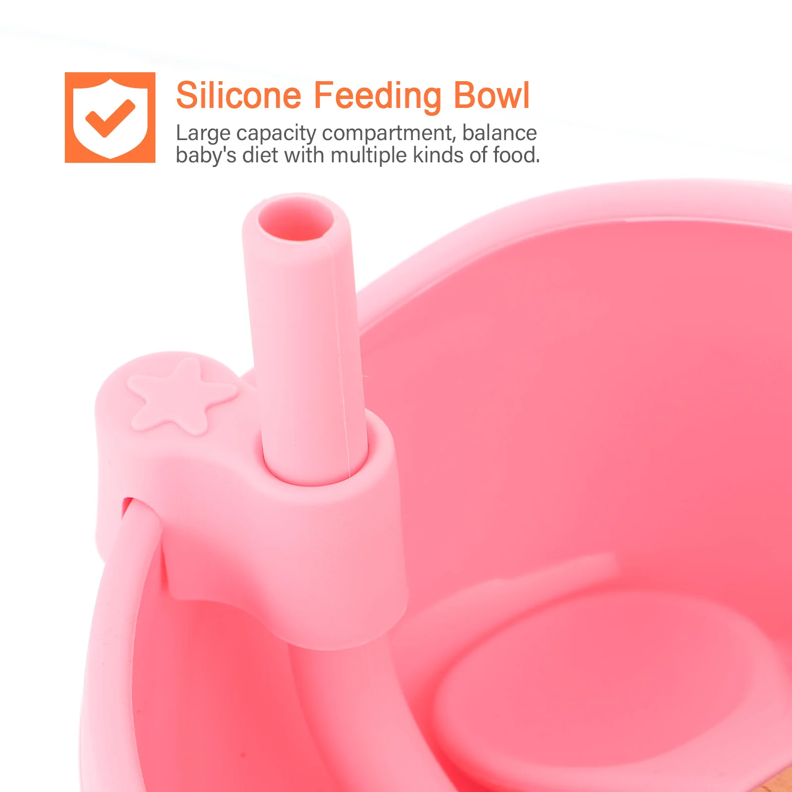 

1 Set Silicone Baby Feeding Bowl Suction Base For Infant Weaning Complementary Food Large Capacity Spill Proof Non Slip Training
